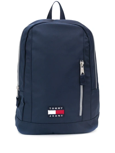 Tommy Hilfiger Zip-around Logo Backpack In Blue