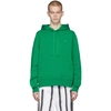 Acne Studios Ferris Face Cotton Hooded Sweatshirt In Emerald Green