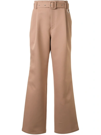 Wooyoungmi Belted Wide-leg Trousers In Brown