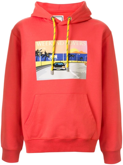 Wooyoungmi Photographic-print Long-sleeved Hoodie In Orange