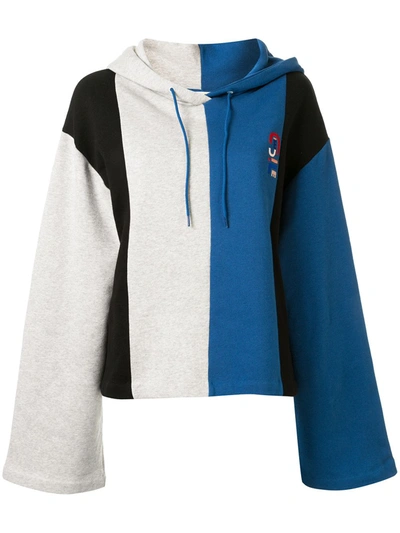 Etre Cecile Colour-blocked Logo Hoodie In Blue
