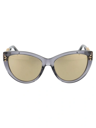 Moschino Eyewear Cat Eye Logo Detail Sunglasses In Grey