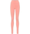 Live The Process Zen Grosgrain-trimmed Stretch-supplex Leggings In Salmon Pink
