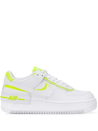 Nike Air Force 1 Shadow Neon Leather Sneakers In White