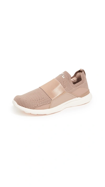 Apl Athletic Propulsion Labs Techloom Bliss Mesh And Neoprene Slip-on Trainers In Antique Rose