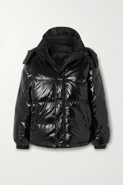 Ksubi Flashback Reversible Quilted Glossed-shell Down Jacket In Black