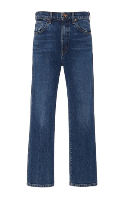Goldsign The Cropped A High-rise Straight-leg Jeans In Medium Wash