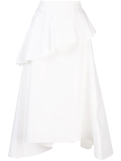 3.1 Phillip Lim / フィリップ リム Ruffled Cotton-blend Poplin Midi Skirt In White