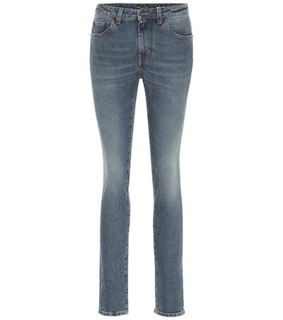 Saint Laurent Mid-rise Skinny Jeans In Blue