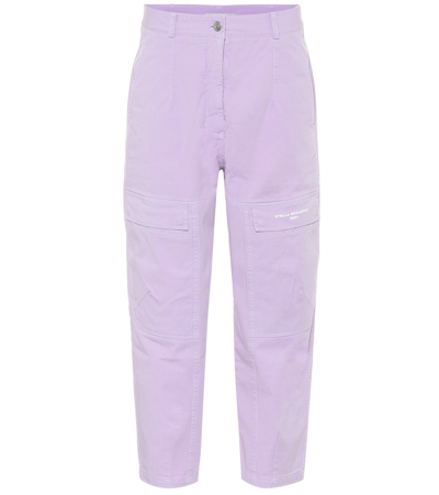 Stella Mccartney Stretch-cotton High-rise Pants In Purple
