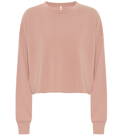 Lanston Sport Cropped Cotton-blend Sweater In Pink