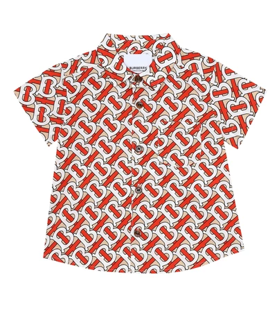 Burberry Baby Logo Cotton-poplin Shirt In Multicoloured