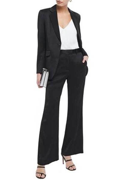 Sandro Raymona Satin-twill Blazer In Black