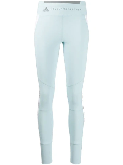 Adidas By Stella Mccartney Contrast Stripe Leggings In Blue