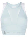 Adidas By Stella Mccartney Two-tone Crop Top In Blue