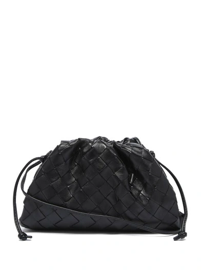 Bottega Veneta Pouch Mini Intrecciato-leather Clutch Bag In Black