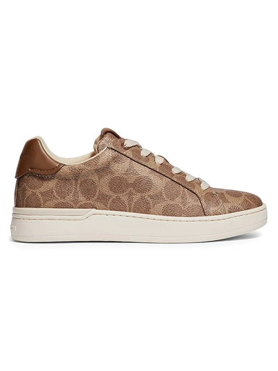 Coach Lowline Coated Canvas Sneakers In Tan