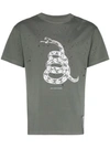Satisfy Moth-eaten Snake-print Cotton-jersey T-shirt In Grey