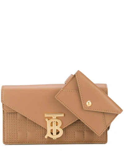 Burberry Envelope Quilted-leather Belt Bag In Warm Camel