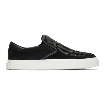 Amiri Skeleton Slip-on Sneakers In Black