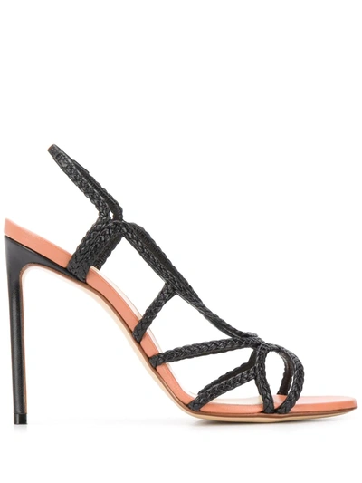 Francesco Russo Braided 115mm Sandals In Black