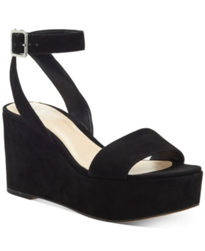 Vince Camuto Gijenta Wedge Sandals Women's Shoes In Black