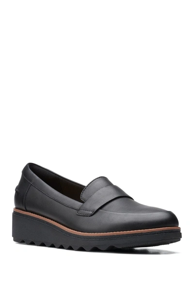 Clarks Collection Women's Sharon Gracie Platform Loafers, Created For Macy's Women's Shoes In Black Soft