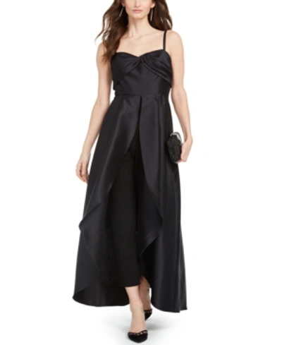 Adrianna Papell Mikado Crepe Jumpsuit In Black