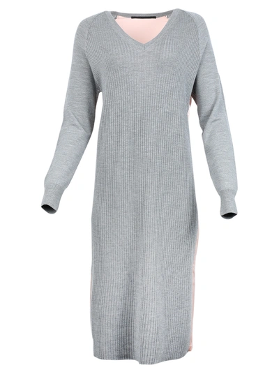 Haider Ackermann Wool And Silk V-neck Dress In Grey