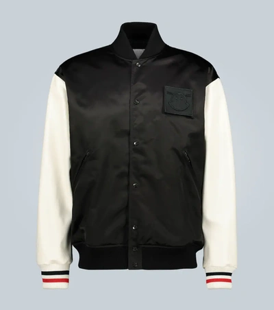 Moncler Couesnon Down Bomber Jacket In Black,white