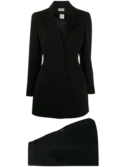 Pre-owned Alaïa Flared Skirt Suit In Black