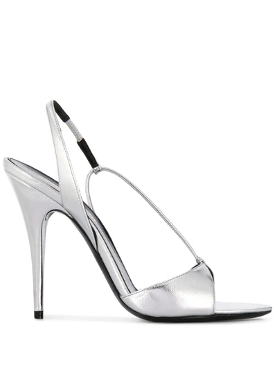 Saint Laurent Anouk Sandals In Silver