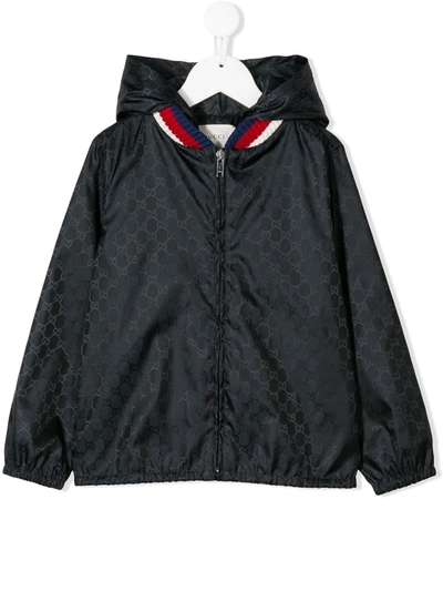 Gucci Kids' Monogram Windbreaker In Blue