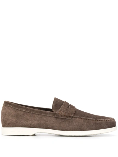 Fratelli Rossetti Stitched Detail Loafers In Brown
