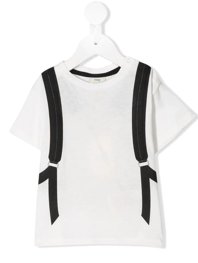 Fendi Babies' Teen Bag Bugs Backpack T-shirt In Gesso