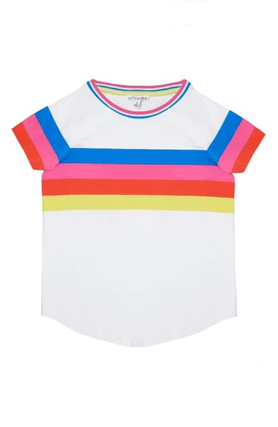 Art & Eden Kids' Kim Stripe Organic Cotton T-shirt In Optic White