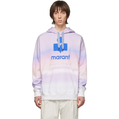Isabel Marant Men's Miley Ombre Graphic Pullover Hoodie In Blue,pink