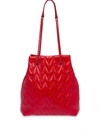 Miu Miu Quilted Glossy Shoulder Bag In Red