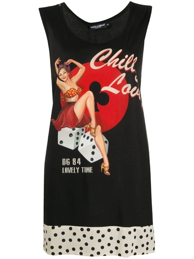 Dolce & Gabbana Chill And Love Oversized Top In Black