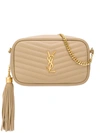 Saint Laurent Lou Logo-plaque Shoulder Bag In Neutrals