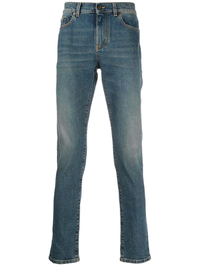 Saint Laurent Faded-effect Blue Jeans