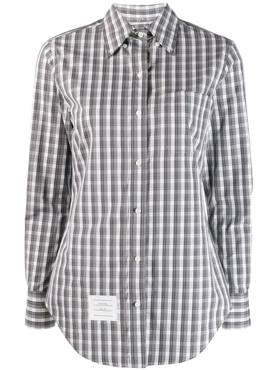 Thom Browne Check-print Shirt In Grey