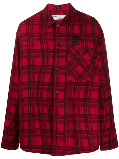 Off-white Checked Oversized Shirt In Red