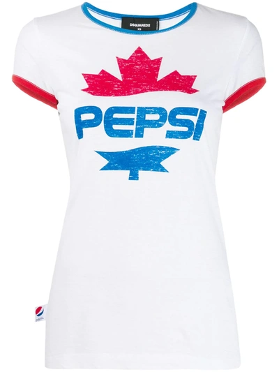 Dsquared2 #d2xpepsi Logo Print T-shirt In White