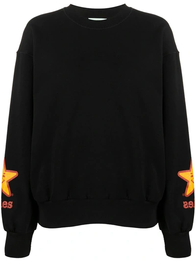 Aries Star Print Sweatshirt In Black