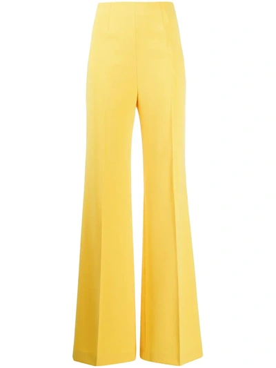 Moschino High-waisted Palazzo Trousers In Yellow
