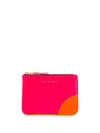 Comme Des Garçons Colour-block Zipped Wallet In Pink