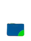 Comme Des Garçons Colour-block Zipped Wallet In Blue