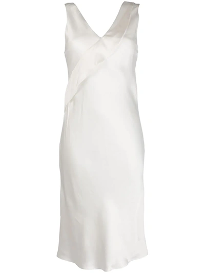 Helmut Lang V-neck Fitted Dress In White