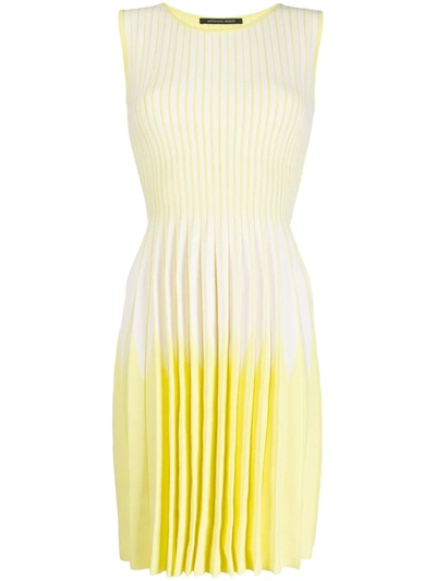 Antonino Valenti Striped Ombre Pleated Day Dress In Yellow